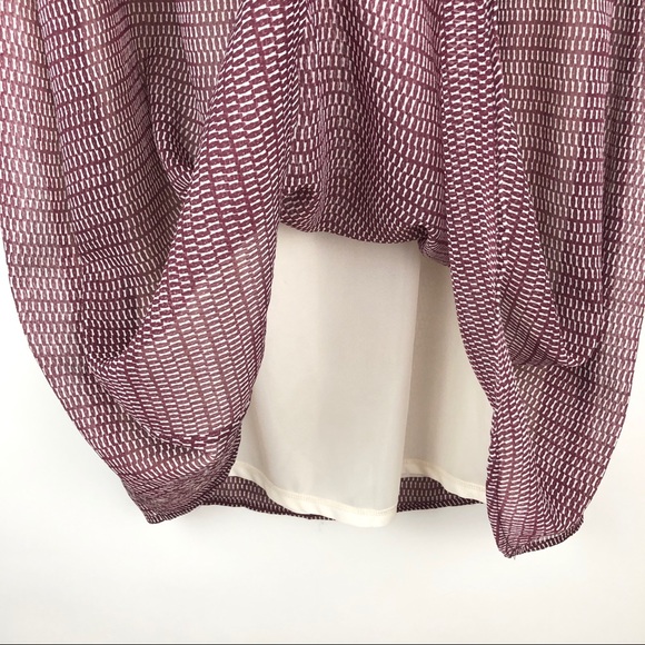 GAP Maxi Skirt Dark Maroon White Pattern w/ lining - Picture 10 of 11